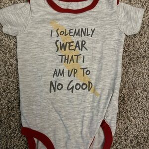 Harry Potter Gray Bodysuit with Red Trim